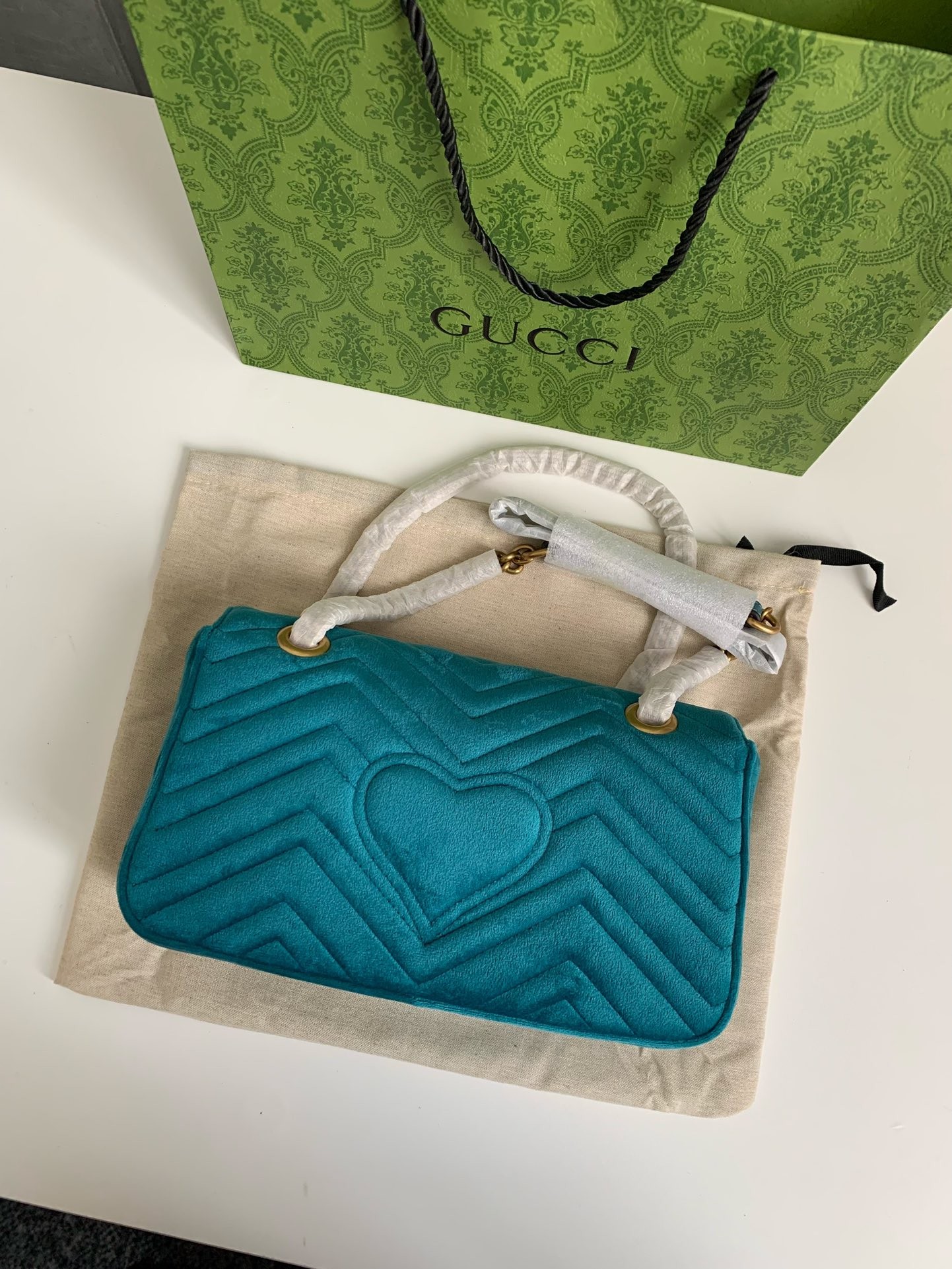 「#2452」Gucci Marmont Series of Cashmere cross-body bag Size:26*15*7cm - Image 9
