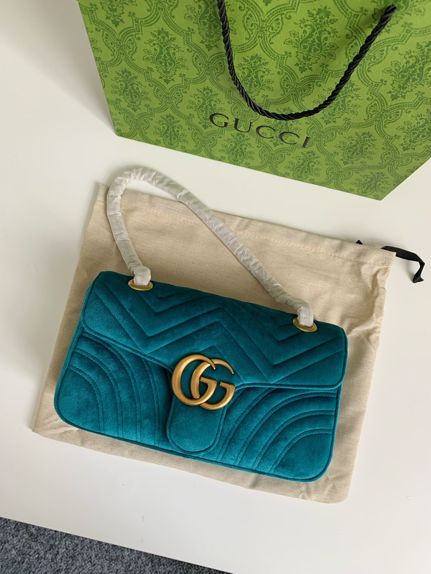 「#2452」Gucci Marmont Series of Cashmere cross-body bag Size:26*15*7cm - Image 2