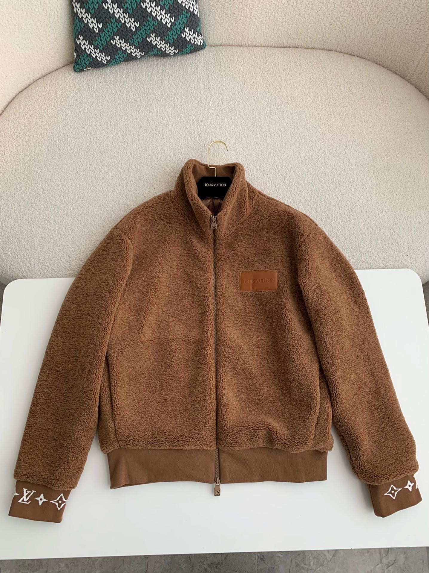 「#2520」Louis Vuitton Jacquard vertical collar zipper fleece jacket