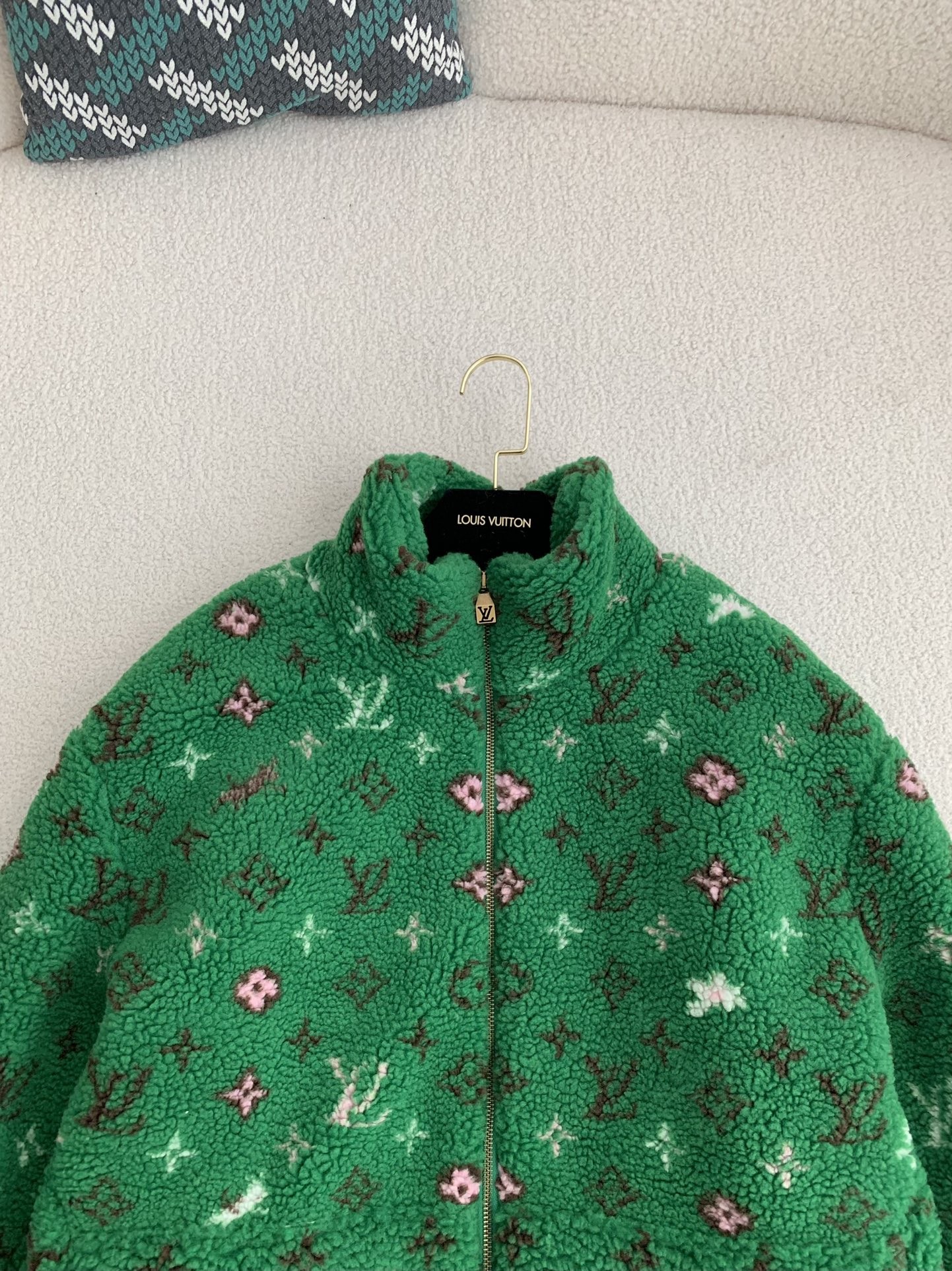 「#2636」Louis Vuitton Jacquard vertical collar zipper fleece jacket - Image 3