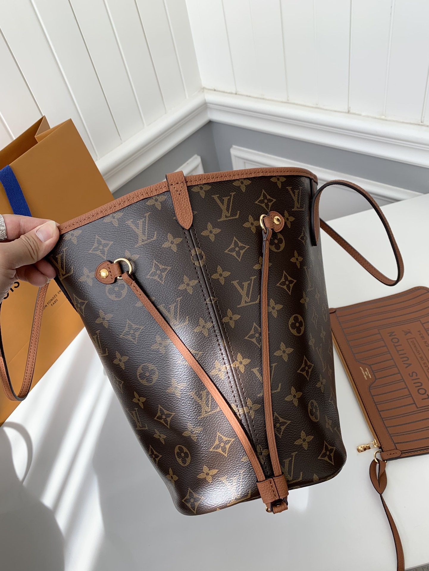「#2654」Louis Vuitton Counter Seasonal New NEVERFULL INSIDE OUT Medium Shopping Bag M12061 Size:28*14*31cm - Image 6