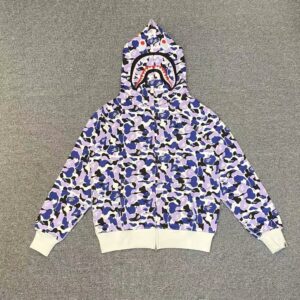 「#2659」bape Shizuoka Limited Edition Violet Camouflage Shark Sweatshirt