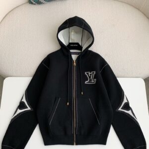 「#2690」Louis Vuitton SS24 Logo Inlaid flower zipper sweatshirt Jackets