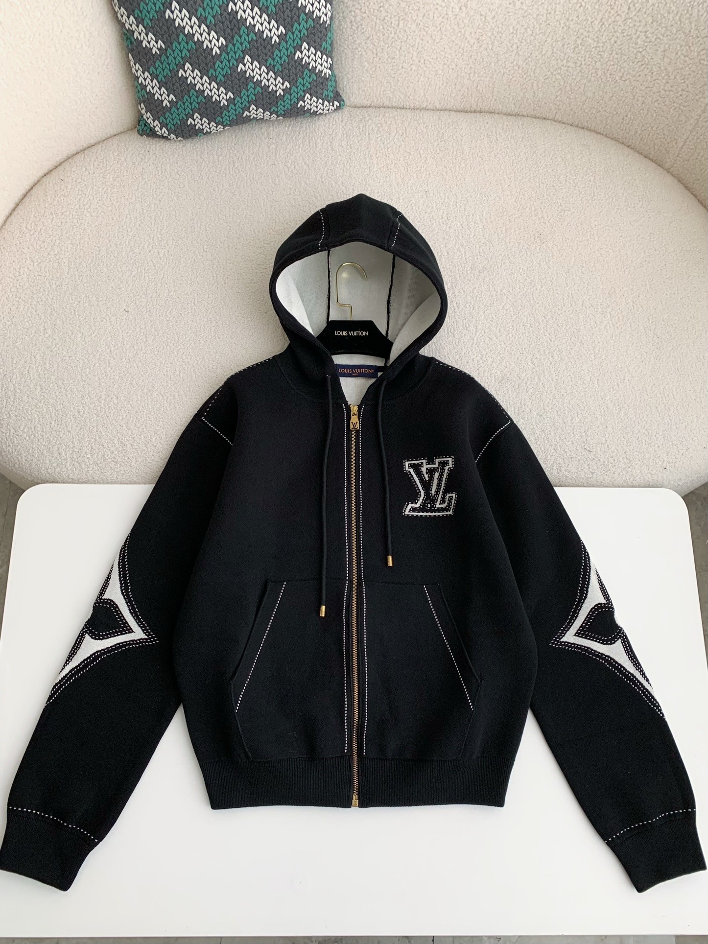 「#2690」Louis Vuitton SS24 Logo Inlaid flower zipper sweatshirt Jackets