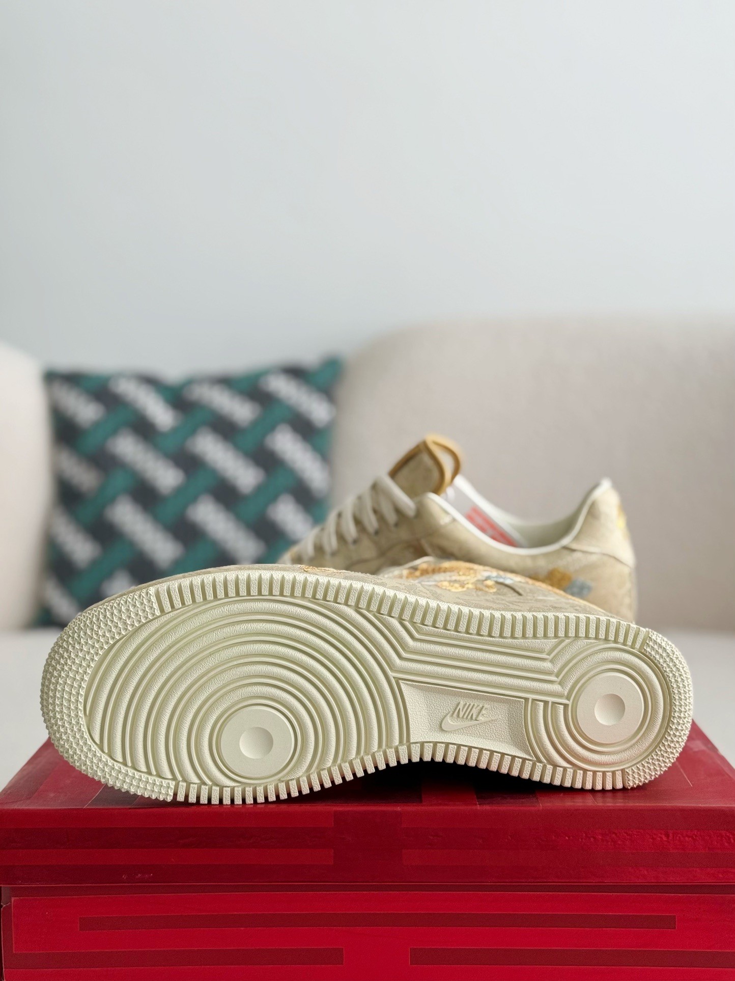 「#2724」Nike Air FORCE 1 Dragon and Phoenix Present Good Omens Sneakers - Image 5