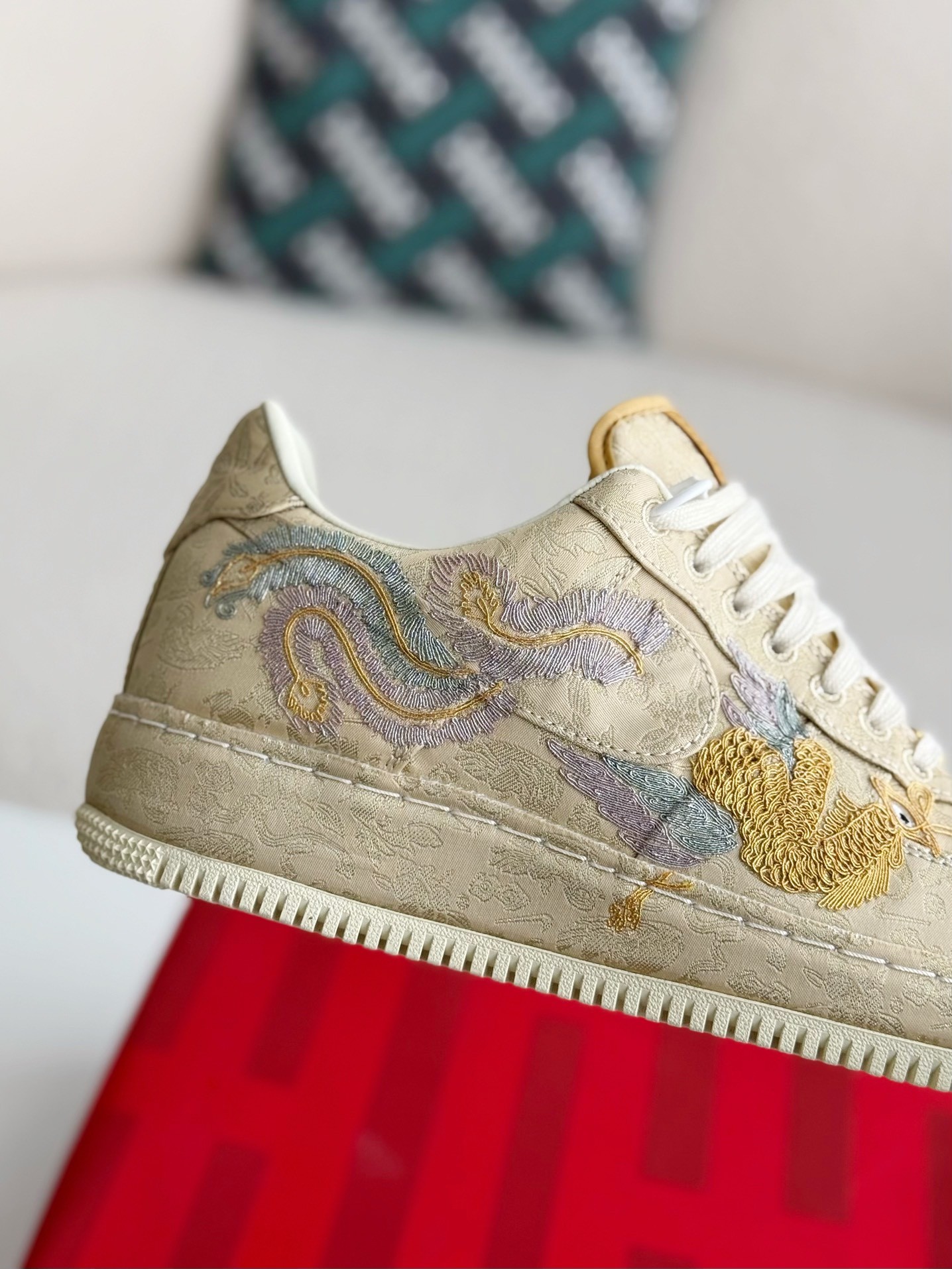 「#2724」Nike Air FORCE 1 Dragon and Phoenix Present Good Omens Sneakers - Image 7