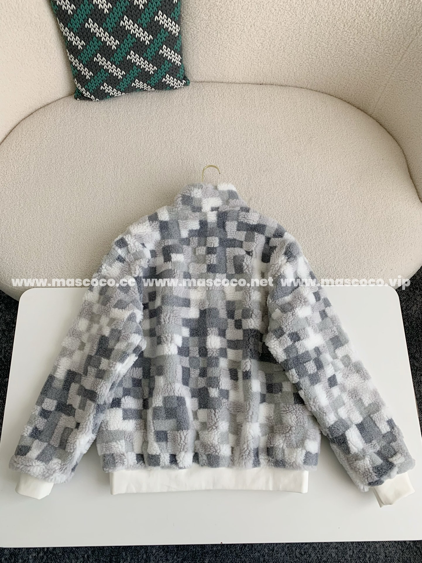 「#2766」Louis Vuitton Ski Series FW24 Checkerboard Color-Block Fleece Jacket - Image 7