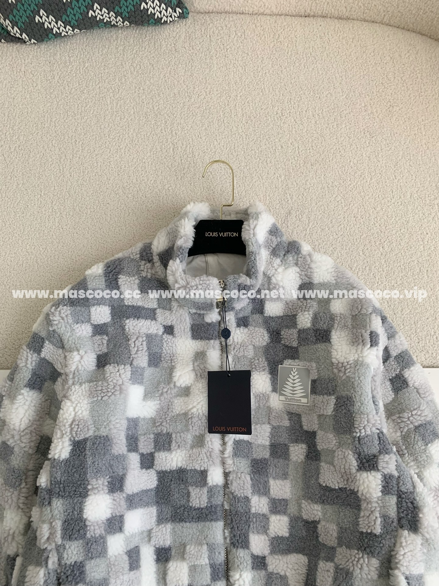 「#2766」Louis Vuitton Ski Series FW24 Checkerboard Color-Block Fleece Jacket - Image 3