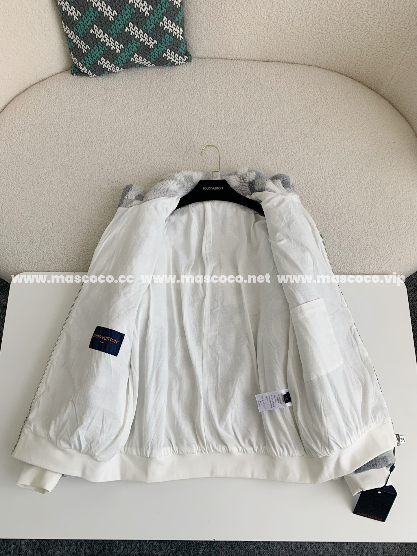「#2766」Louis Vuitton Ski Series FW24 Checkerboard Color-Block Fleece Jacket - Image 8
