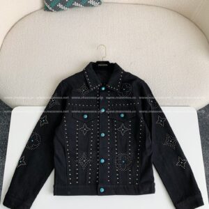 「#2601」LV turquoise rivet denim jacket