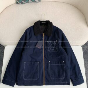 「#2841」Louis Vuitton SS25 Zippered open-and-closed spliced turn-down collar jacket