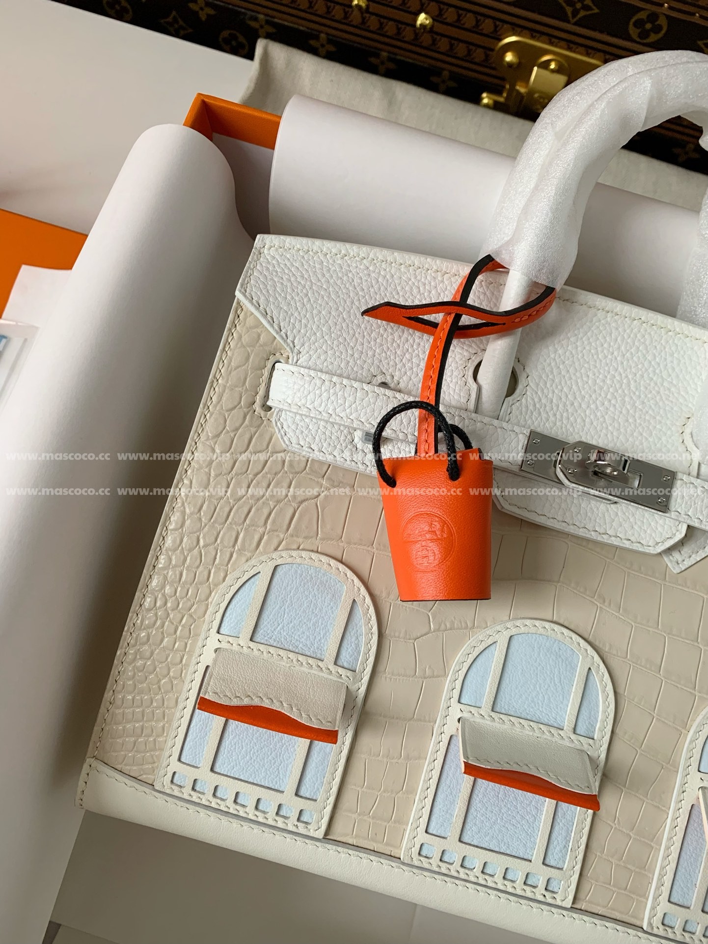 「#3068」Hermes Limited Edition Birkin 25cm,American crocodile leather togo calfskin - Image 4