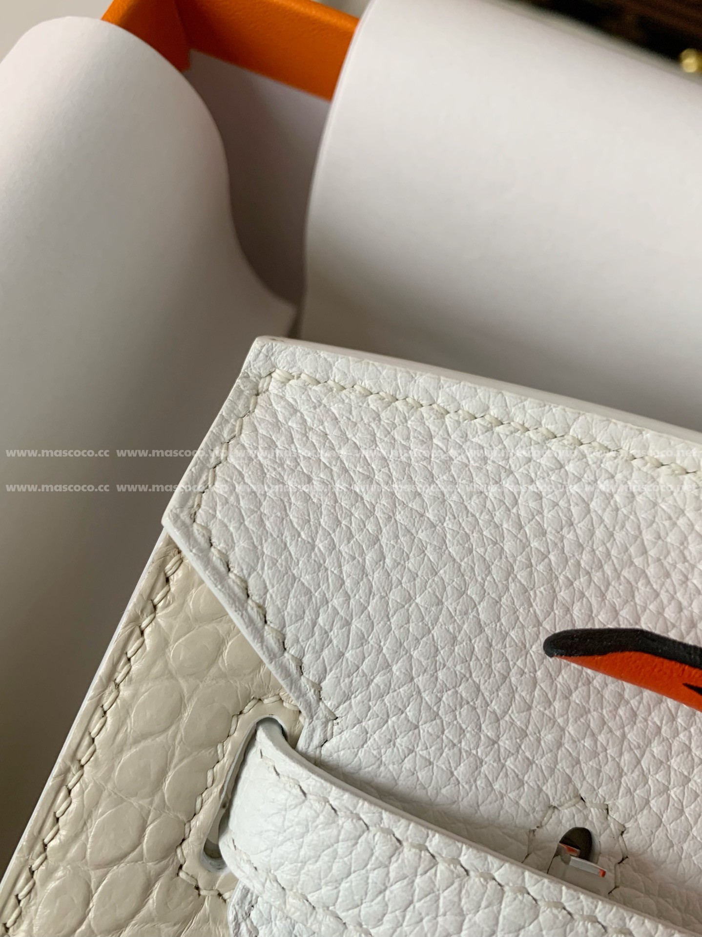 「#3068」Hermes Limited Edition Birkin 25cm,American crocodile leather togo calfskin - Image 5