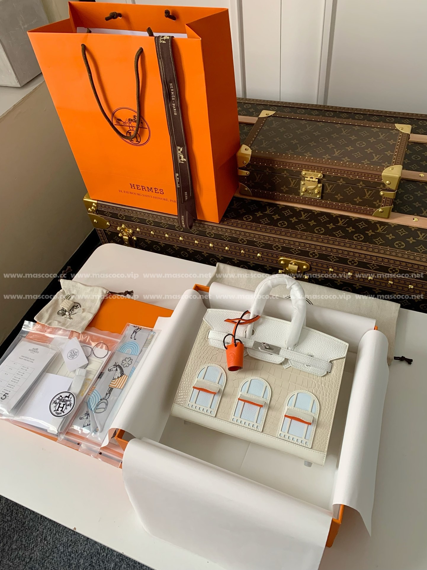 「#3068」Hermes Limited Edition Birkin 25cm,American crocodile leather togo calfskin