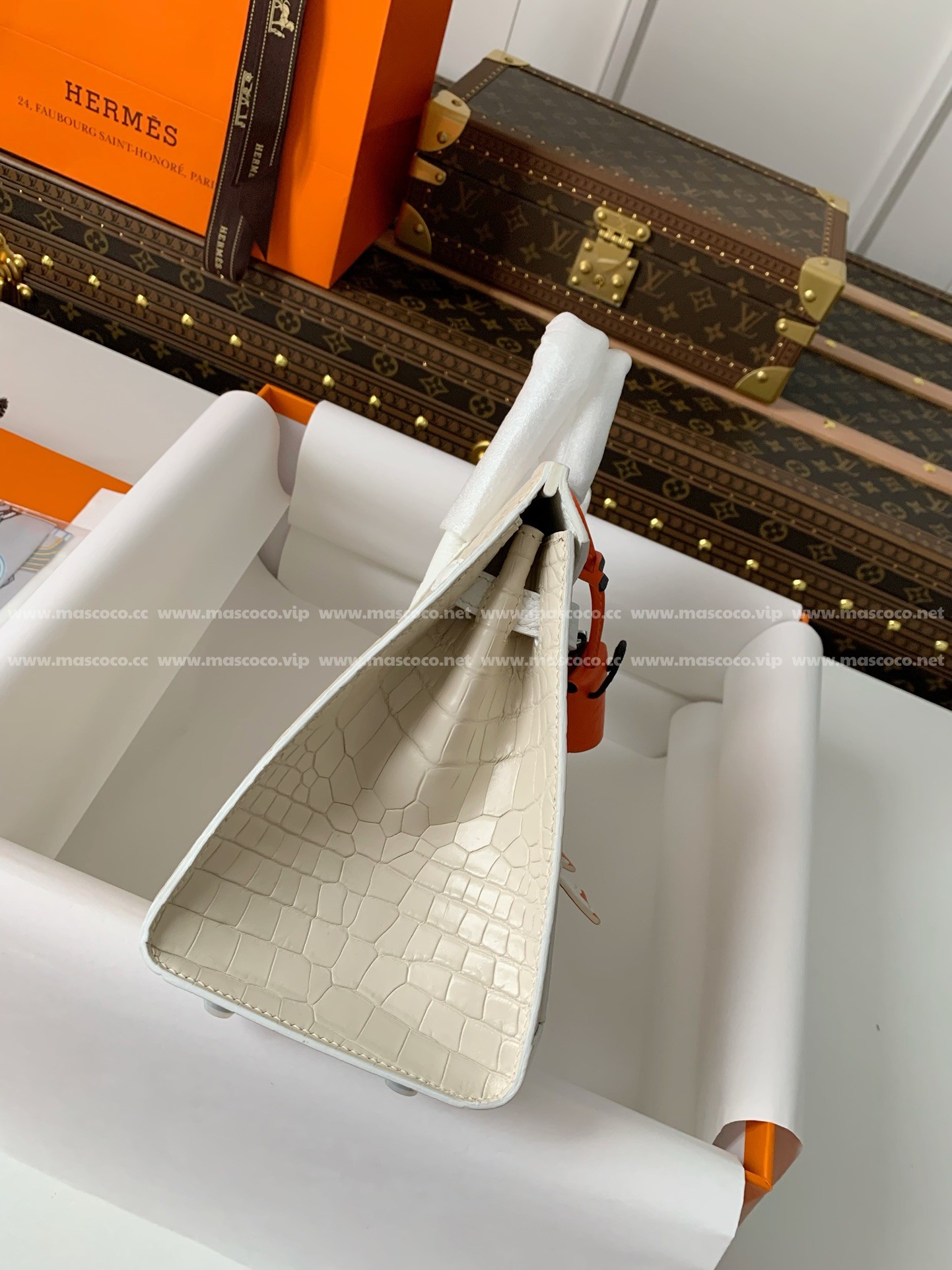 「#3068」Hermes Limited Edition Birkin 25cm,American crocodile leather togo calfskin - Image 9