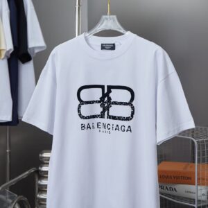「#3101」Balenciaga Spring/Summer New Flocked Letter Logo Printed T-shirt