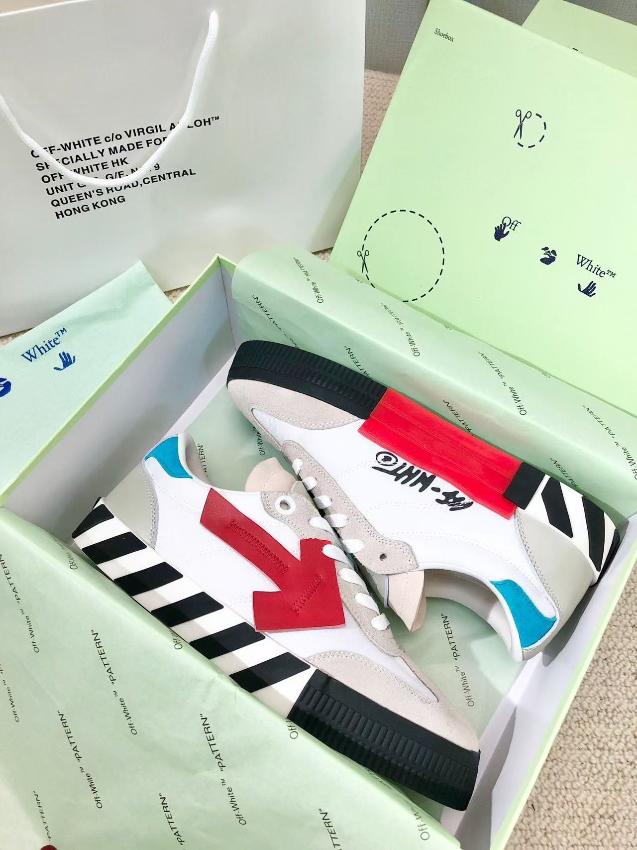 「#3245」Off-White color-blocked arrows with geometric patterns, multi-color matching, sneakers - Image 7
