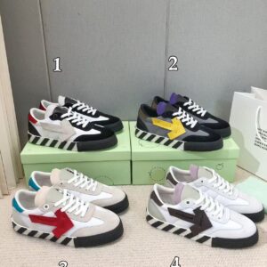 「#3245」Off-White color-blocked arrows with geometric patterns, multi-color matching, sneakers