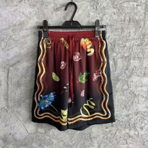 「#3296」CASABLANCA Spring/Summer Red Printed Silk Shorts
