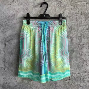 「#3298」CASABLANCA Spring/Summer Blue Line Printed Silk Shorts