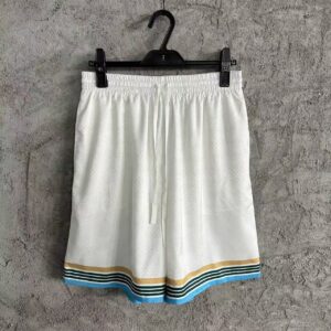 「#3312」CASABLANCA White shorts in silk jacquard with orange pattern