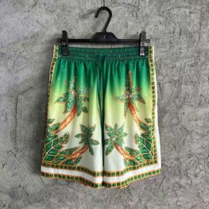 「#3314」CASABLANCA Green jewel pattern silk shorts