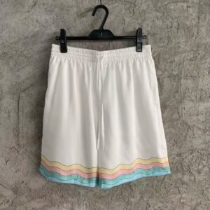 「#3332」CASABLANCA White silk shorts with glass house pattern