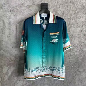「#3351」CASABLANCA Stadium graphic silk T-shirt