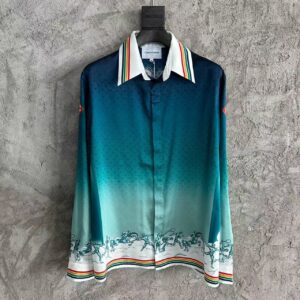 「#3352」CASABLANCA Stadium pattern silk shirt