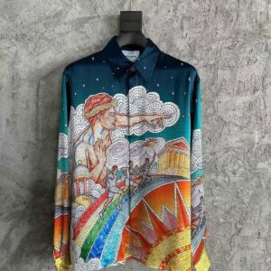 「#3354」CASABLANCA Torch pattern silk shirt