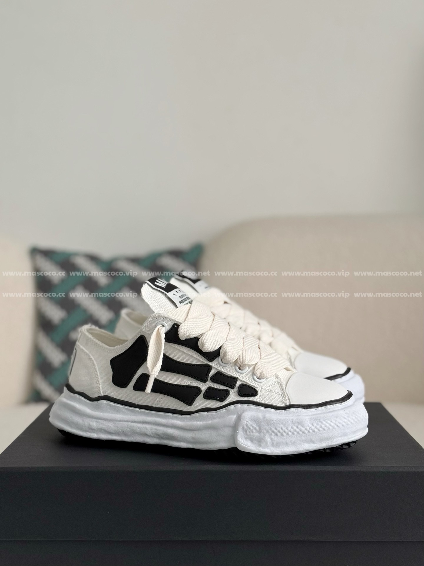 「#3362」Maison Mihara Yasuhiro x AMIRI Skel- Top Low canvas shoes - Image 2