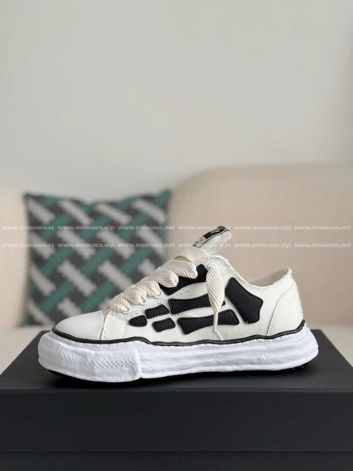 「#3362」Maison Mihara Yasuhiro x AMIRI Skel- Top Low canvas shoes - Image 4
