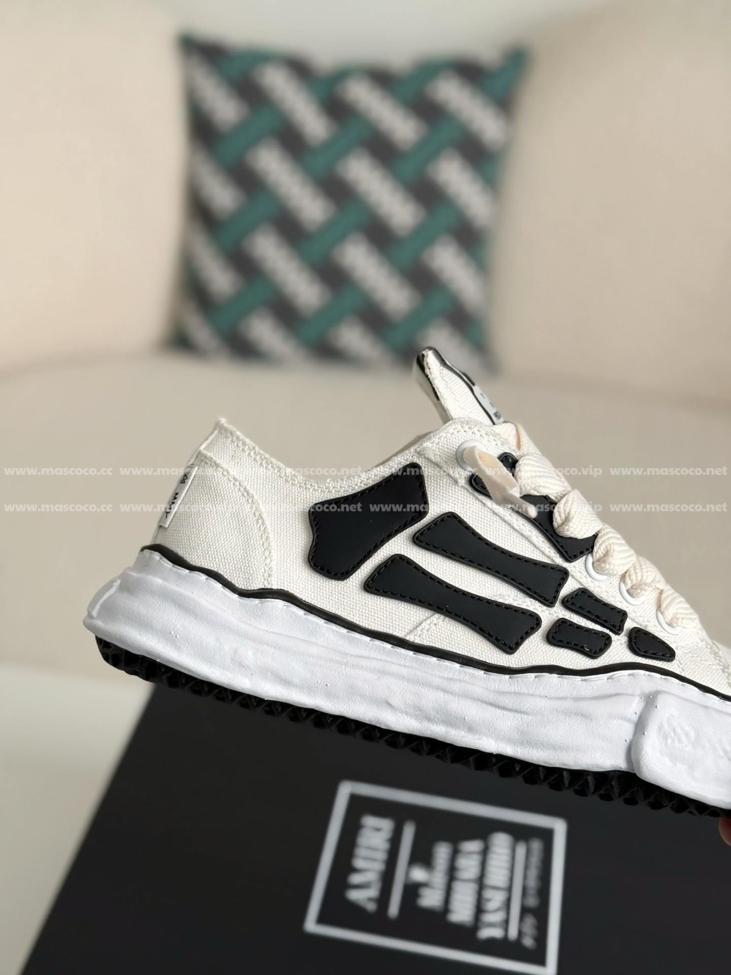 「#3362」Maison Mihara Yasuhiro x AMIRI Skel- Top Low canvas shoes - Image 7