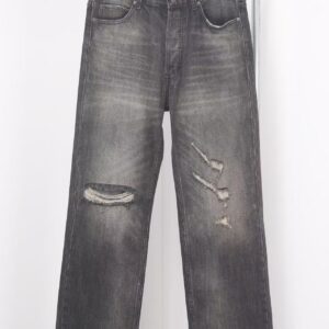 「#3431」CELINE black washed jeans with holes