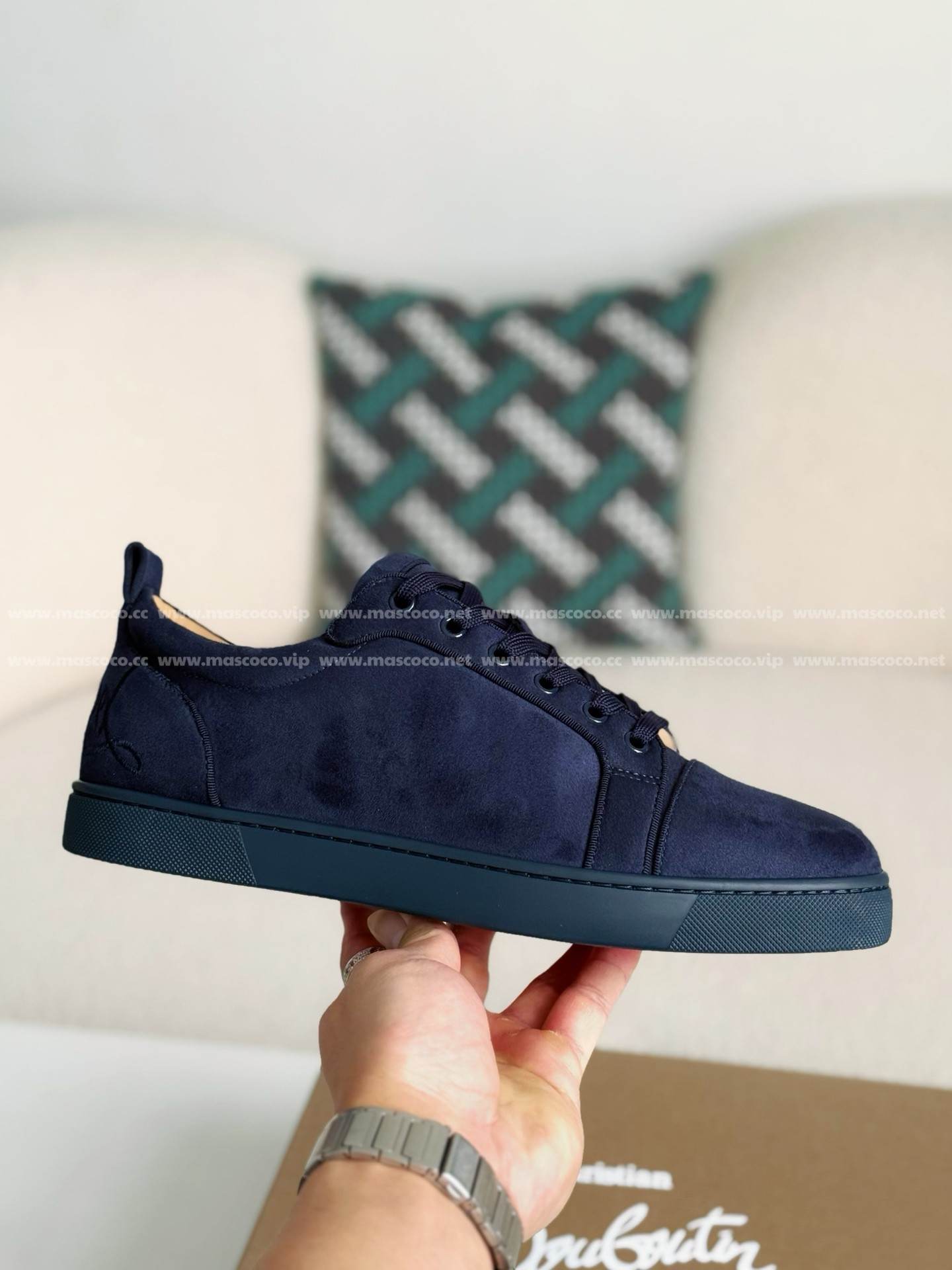 「#3527」Christian Louboutin Faux Suede Sneakers - Image 6