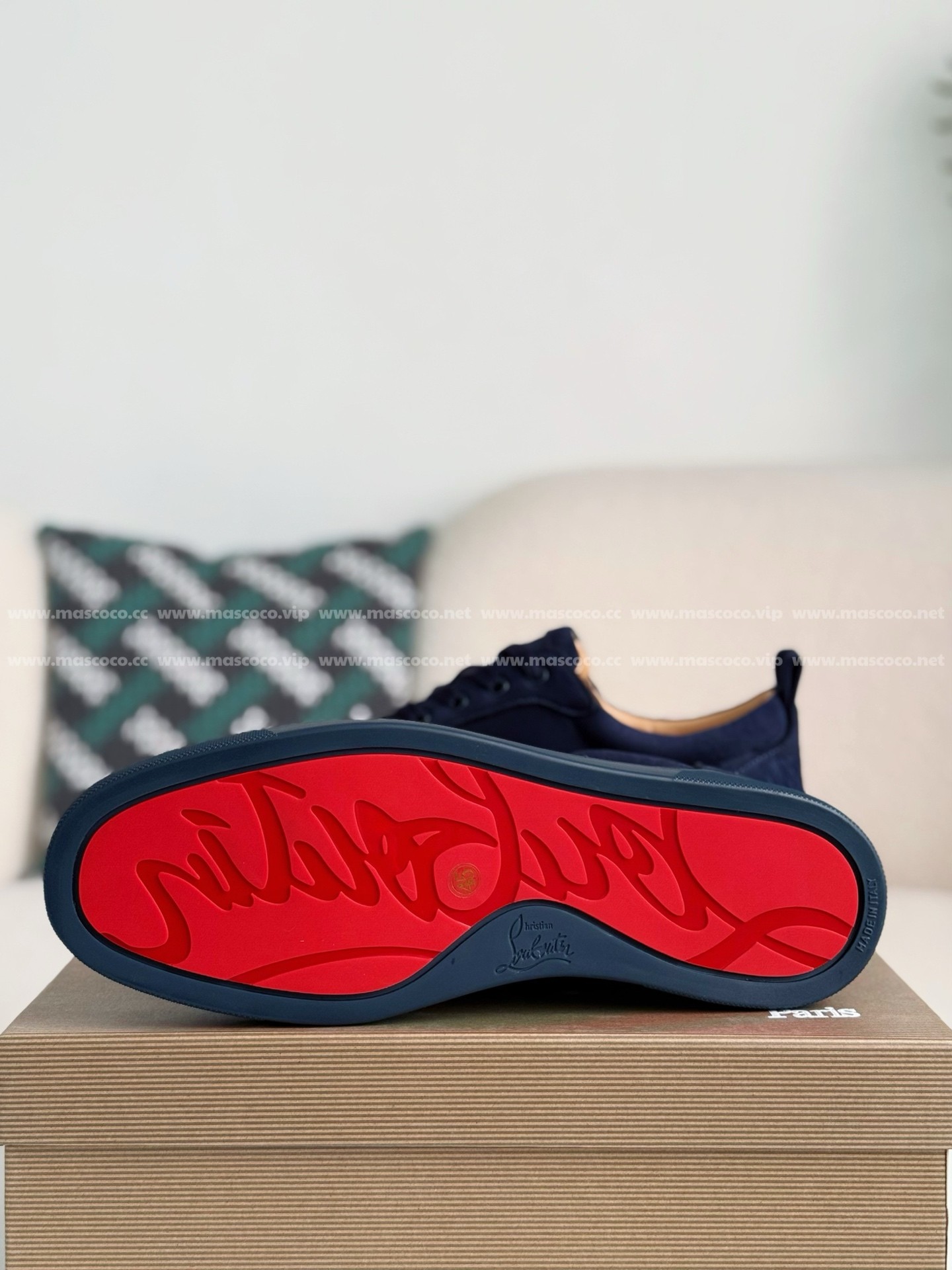 「#3527」Christian Louboutin Faux Suede Sneakers - Image 5