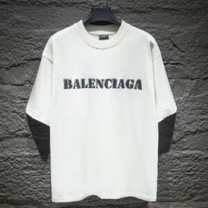 「#3561」BLCG Blurred Slogan Short Sleeves