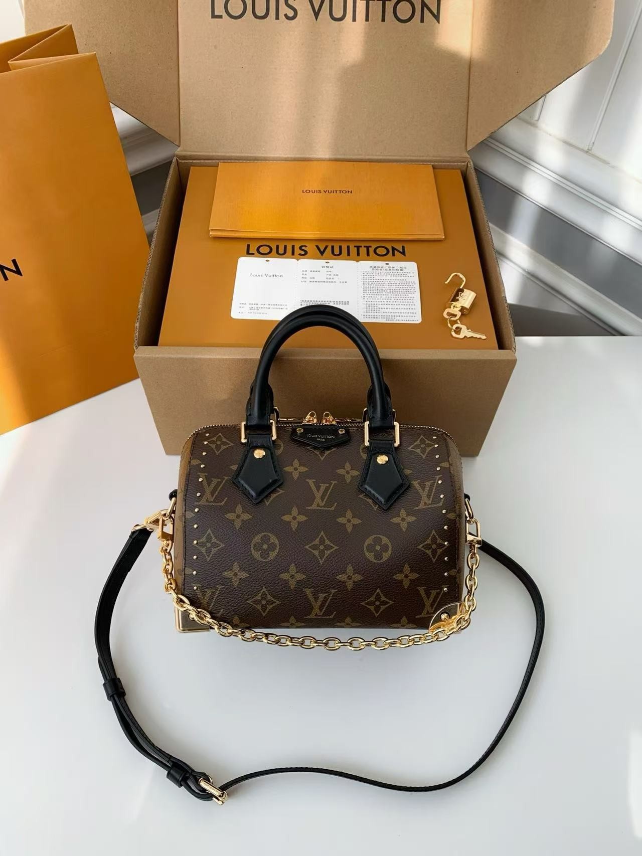 「#3577」New SPEEDY TRUNK 20 handbag M13146, SIZE:13.5*11*20.5cm