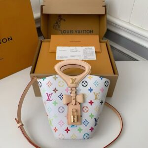 「#3581」New RIVAGE BB white tri-color handbag M14680, 18*7*12cm