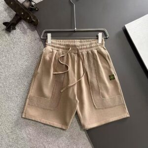 「#3740」Stone Island 2025 Spring and Summer New Elastic Band Casual Washed Loose Shorts