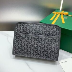 「#3763」Goyard imported cowhide with canvas small toilet bag, size: 25*18*7cm