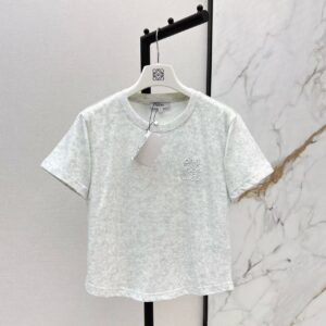 「#3866」Loewe Spring/Summer new embroidered logo short-sleeved T-shirt