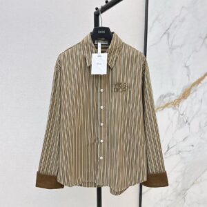 「#3869」Loewe spring and summer new logo embroidery striped shirtLoewe spring and summer new logo embroidery