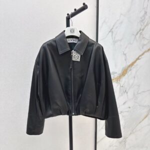 「#3879」Loewe Spring and Summer latest retro modern fashion design imported sheepskin pleated women's jacket