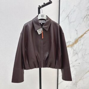 「#3880」Loewe Spring and Summer latest retro modern fashion design imported sheepskin pleated women's jacket
