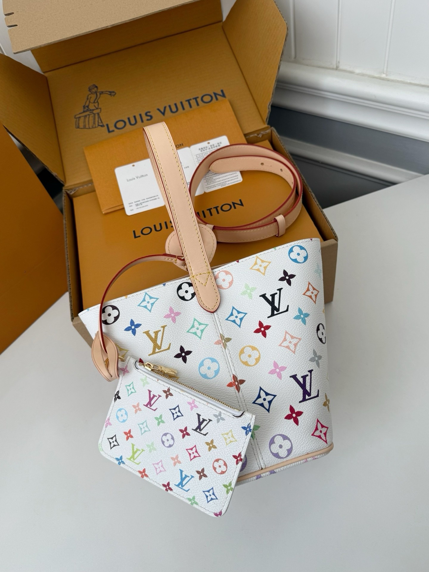 「#4039」LV ALL IN BB White Three-Color Handbag M13089,Size:18*12*16cm - Image 5