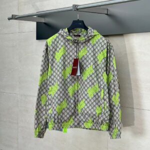 「#4368」GUCCI FW25 Lido series hooded printed cloak side pocket zipper long sleeve jacket