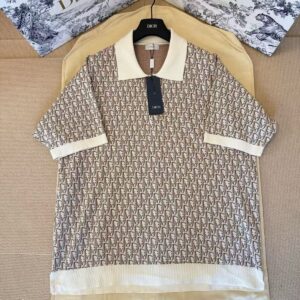 「#4418」DIOR all over print monogram knitted POLO shirt
