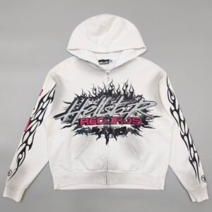 「#4434」Hellstar zip-up hooded long-sleeved monogrammed jacket