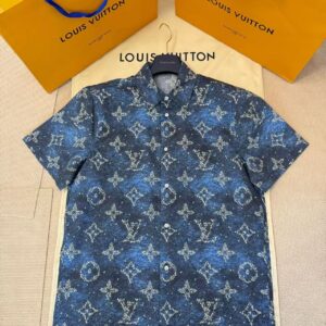「#4471」LOUIS VUITTON Sailboat Print Short Sleeve Shirt